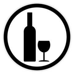 Bottle and glasse button.