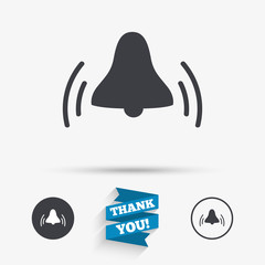 Alarm bell sign icon. Wake up alarm symbol.