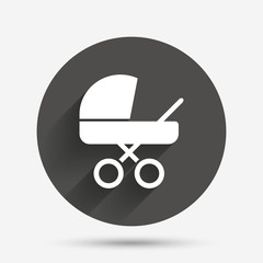 Baby pram stroller sign icon. Baby buggy symbol.