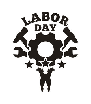 Labor Day logo. Illustration isolated on a white background