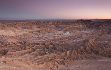 Fototapeta na wymiar Sunset at Valle de la Muerte (Death Valley), Atacama Desert, Chile