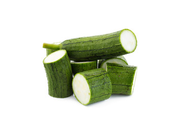 Snake gourd on white background