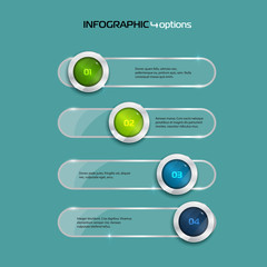 4 Steps horizontal infographic element