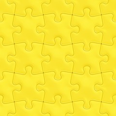 Fototapeta premium yellow jigsaw puzzle pieces interlocking (square seamless texture)