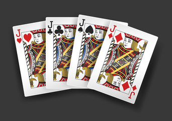4 of a kind Jacks poker playing card