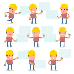 Set of Funny and Cheerful Character Builder holds and interacts