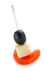 Delicious buffet,  settee on  white background