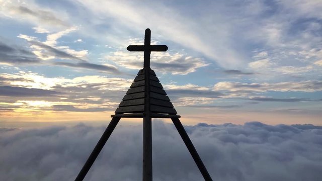 Amazing morning in Gerlitzen Apls in Austria.Inverse weather.