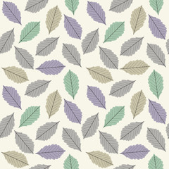 Cute seamless pattern with leaves