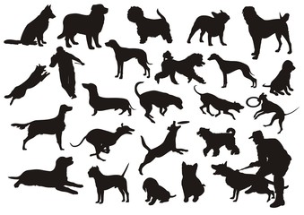 Vector dog silhouettes