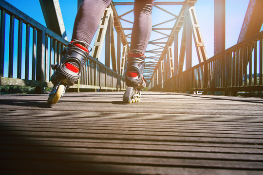 Inlineskates/Inliner in voller Fahrt