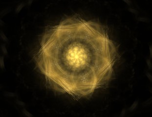 Lacy colorful clockwork pattern. Digital fractal art design. Abstract design of sacred symbols signs geometry.