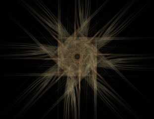 Particles of abstract fractal forms on the subject of nuclear physics science and graphic design. Geometry sacred futuristic