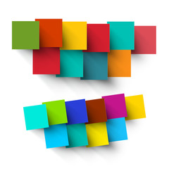Empty Paper Cut Colorful Vector Square Pieces