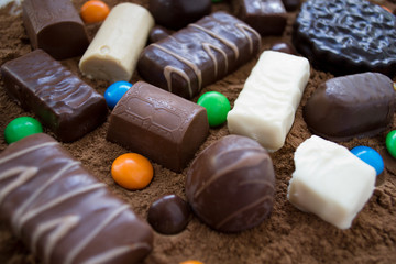 set of chocolate candies