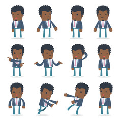 Set of Confused and Sad Character Startup entrepreneur in ignor