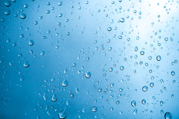 Rain droplets on a window glass