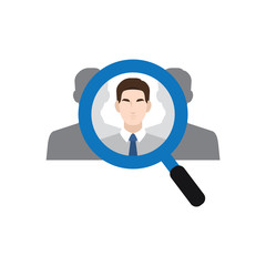 Fototapeta na wymiar Human resource and recruitment icons set. Employment - find the best candidate. Vector illustration.