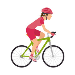 cyclist woman riding sport bike
