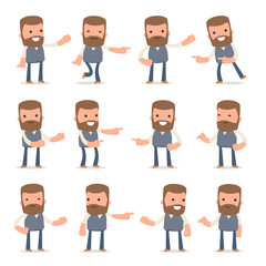 Set of Active and Positive Character Copywriter making presentat