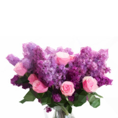 Lilac and rose flowers