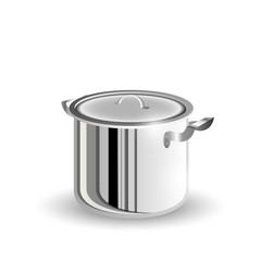 Stainless Pot isolated on white background, pan, stewpot