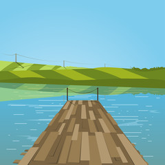 pier on the lake.