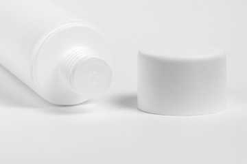 tube for cosmetic cream, gel or powder, isolated on white
