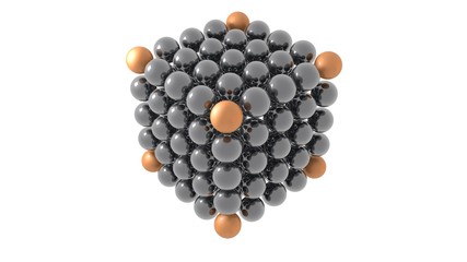 metal spheres form a cube 3d illustration
