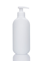 white bottle with reflection isolated on  background
