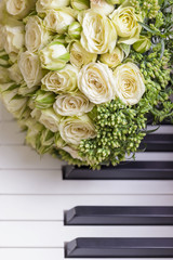 bridal bouquet of white roses