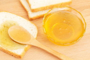 Honey white bread on the table