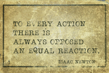 opposed reaction Newton