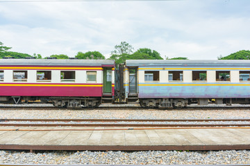 Fototapeta premium Old bogies train in Thailand