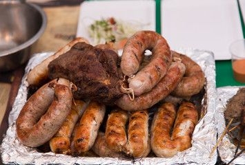 Grilled sausages 
