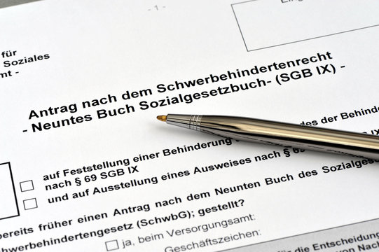 Behinderung, Schwerbehinderung, Antrag, Formular, Schwerbehindertenrecht, Recht, Sozialamt, Beh&ouml;rde, Schwerbehindertengesetz, SchwbG, Sozialrecht, Sozialgesetzbuch,