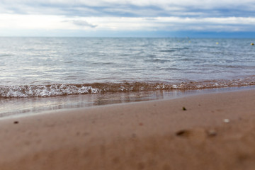 cloudy weather on the sea as background