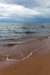 cloudy weather on the sea as background