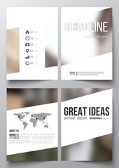 Set of business templates for brochure, magazine, flyer, booklet or annual report. Blurred image, urban landscape, modern stylish vector texture