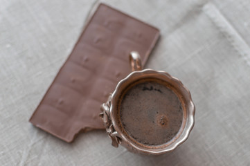cup of coffee and chocolate