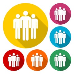 Group of people symbol, Clients sign icon