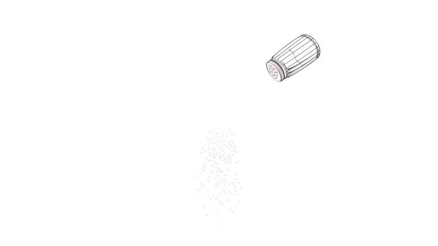 Seamless loop animation of a salt shaker
