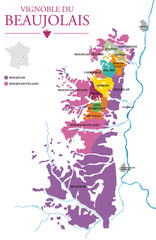 Carte du Vignoble du Beaujolais