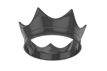 Black royal simple crown  on white. 3D rendering.
