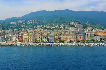 Fototapeta na wymiar View of the seaside city of Bastia on Corsica
