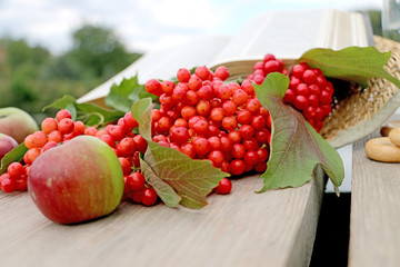 glass of water  close to the book, the Bible