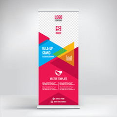 Roll up banner design, business concept, vector template