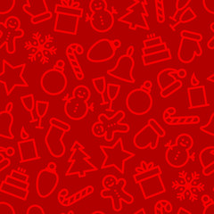 Christmas icon set seamless pattern