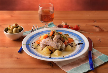 chicken leg stew with potatoes and carrots