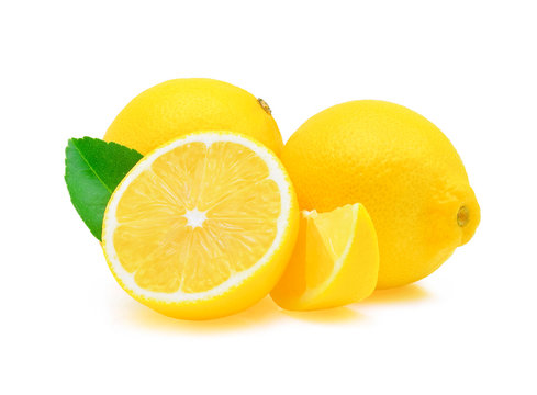 fresh lemon isolated on white background